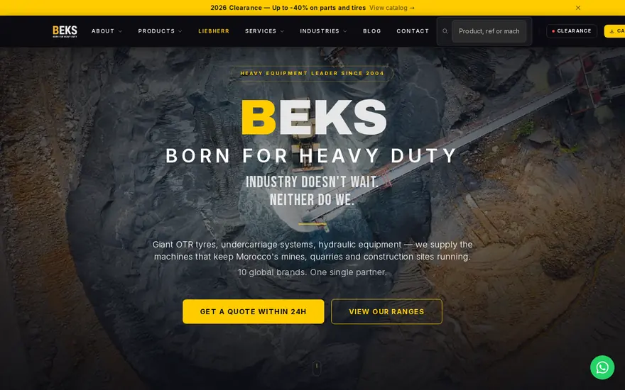 Page d'accueil du site BEKS