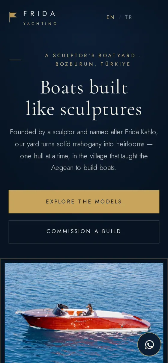 Le site Frida Yachting sur téléphone