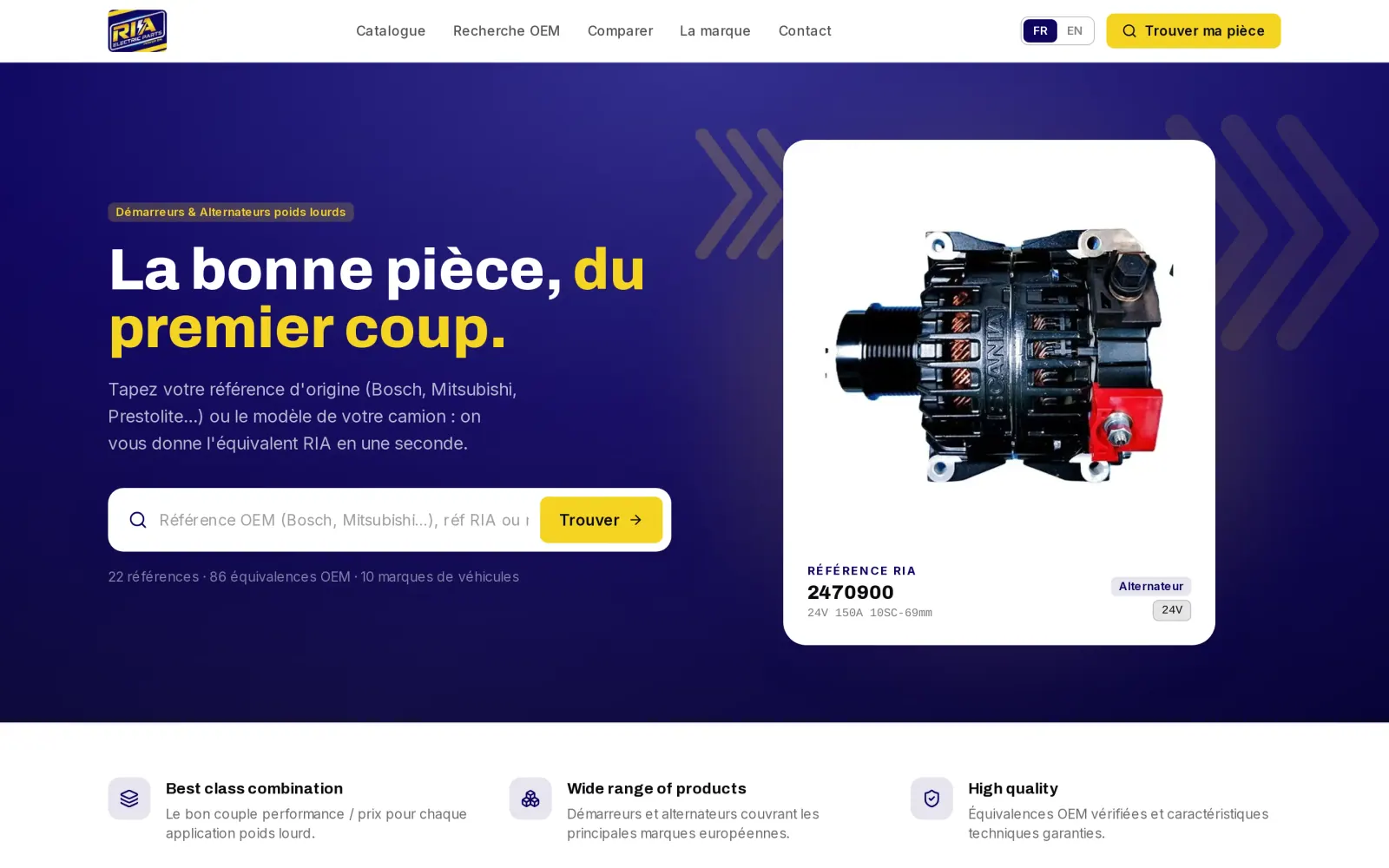 Page d'accueil du site RIA sur ordinateur