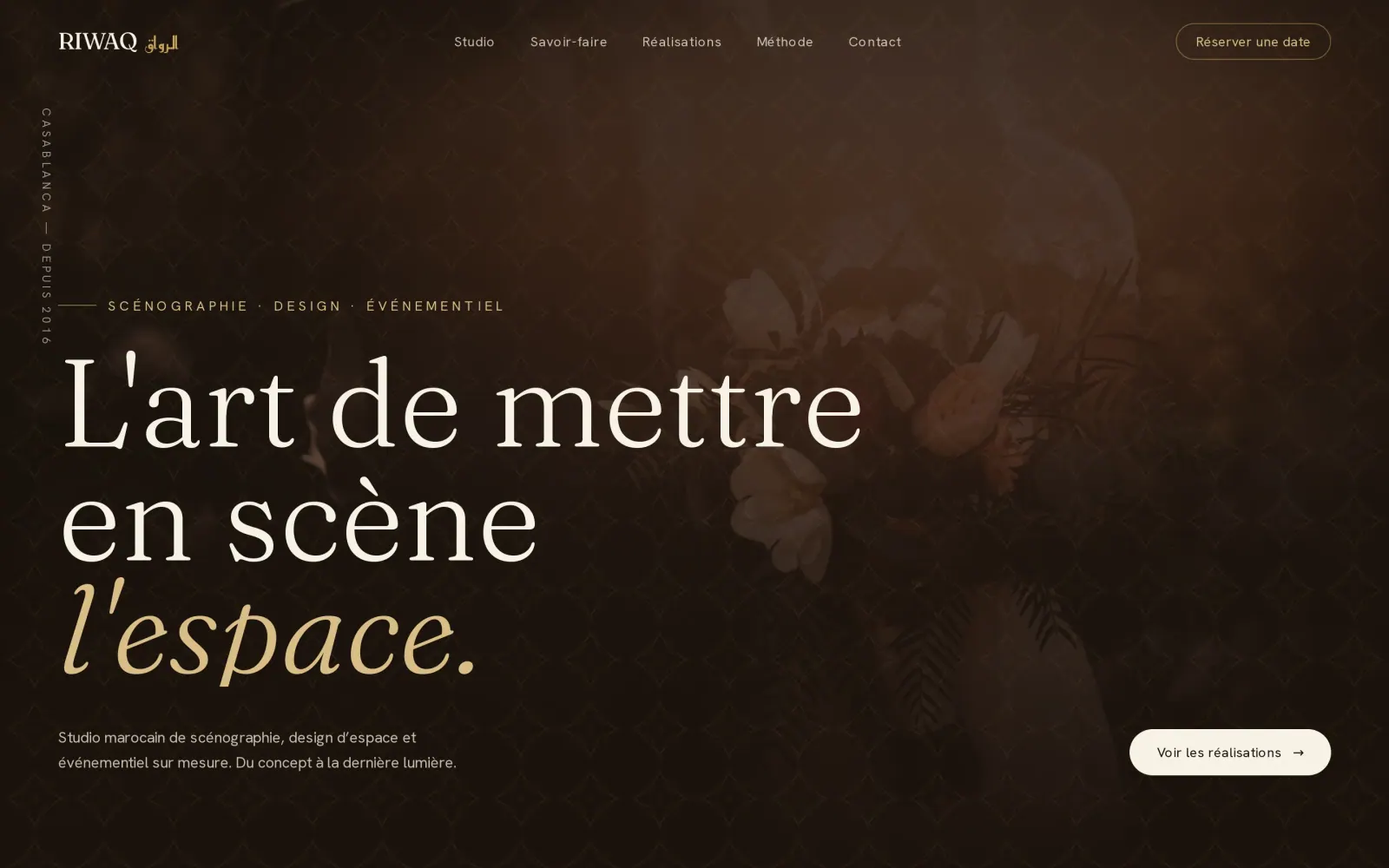Page d'accueil du site RIWAQ sur ordinateur