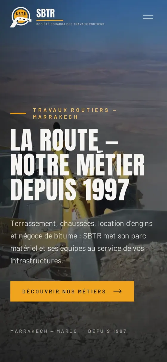 Le site SBTR sur téléphone