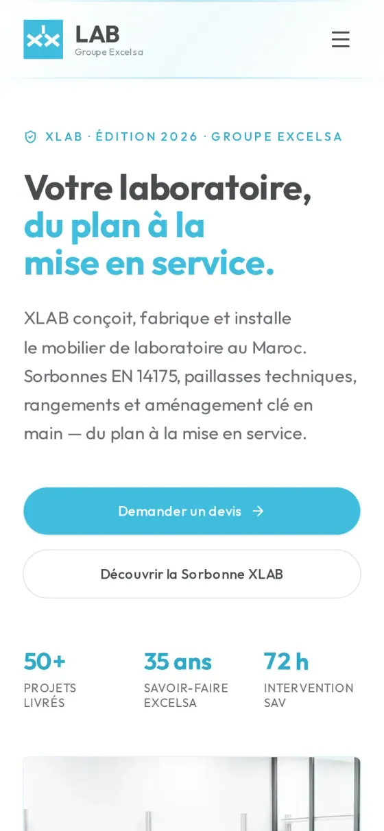 Le site XLAB sur téléphone